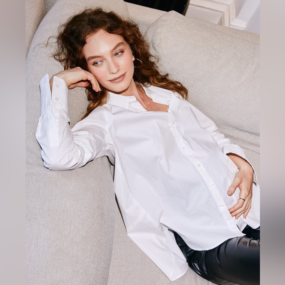 HATCH maternity The Classic Buttondown in White - Picture 4 of 11